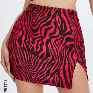 red & black zebra skirt